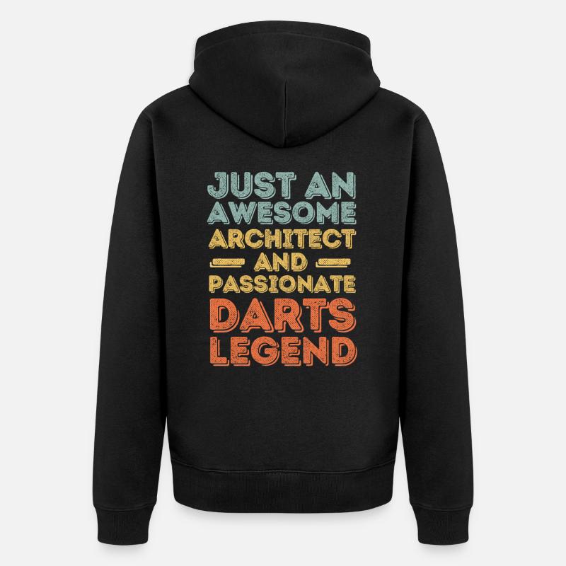 Architecte Darts rétro - Veste à capuche bio Premium Unisexe - noir