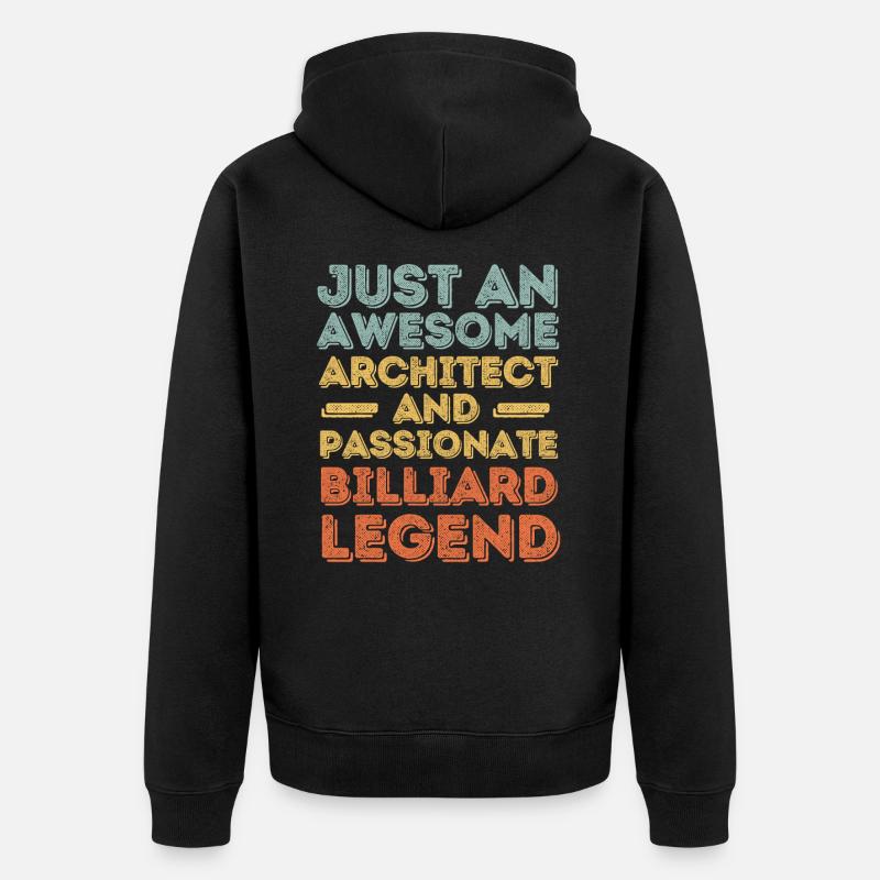 Architecte Billard rétro - Veste à capuche bio Premium Unisexe - noir