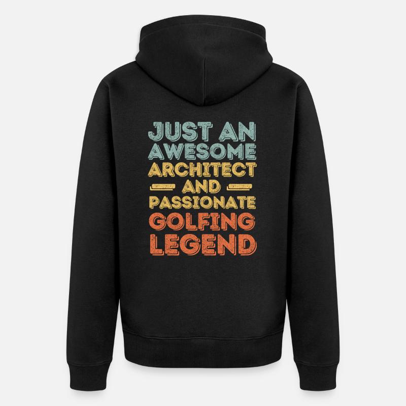 Architecte Golfen retro - Veste à capuche bio Premium Unisexe - noir