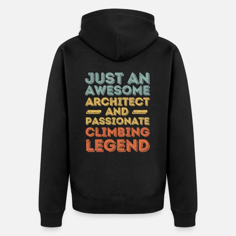 Architecte escalade rétro - Veste à capuche bio Premium Unisexe - noir