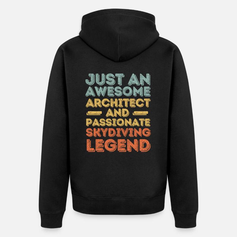 Architecte parachutisme rétro - Veste à capuche bio Premium Unisexe - noir