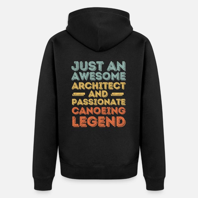Architecte Canoë rétro - Veste à capuche bio Premium Unisexe - noir
