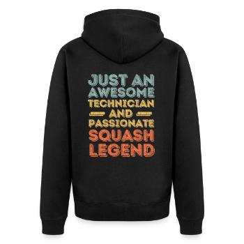 Technician Squash retro - Unisex Premium Organic Zip Hoodie - black - Back - Nico (187cm)