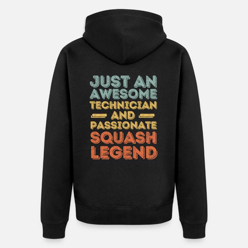 Technicien Squash rétro - Veste à capuche bio Premium Unisexe - noir
