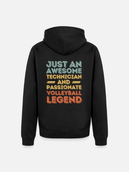 Technician Volleyball retro - Unisex Premium Organic Zip Hoodie - black