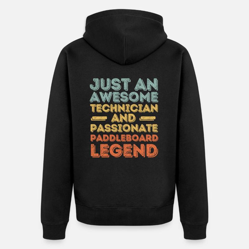 Techniker Paddleboard retro - Unisex Premium Bio Zip Hoodie - Schwarz
