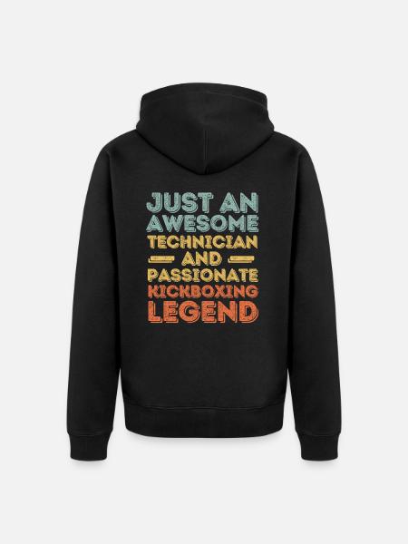 Technician Kickboxing retro - Unisex Premium Organic Zip Hoodie - black