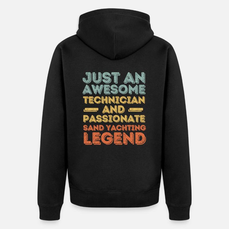 Techniker Strandsegeln retro - Unisex Premium Bio Zip Hoodie - Schwarz