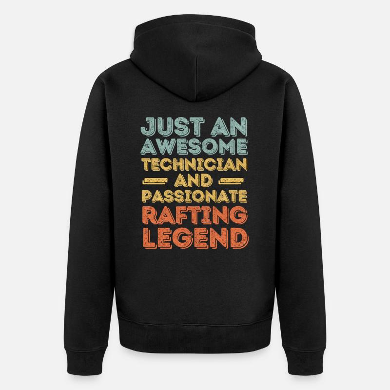 Techniker Rafting retro - Unisex Premium Bio Zip Hoodie - Schwarz