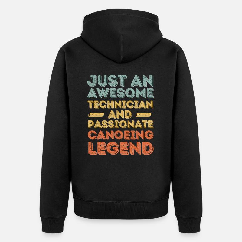 Technicien Canoë rétro - Veste à capuche bio Premium Unisexe - noir