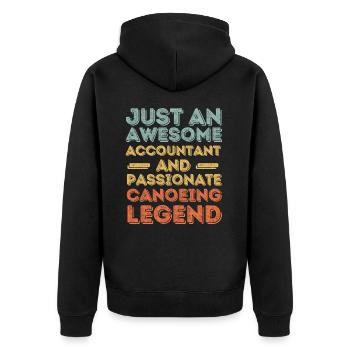 Accountant canoe retro - Unisex Premium Organic Zip Hoodie - black - Back - Nico (187cm)