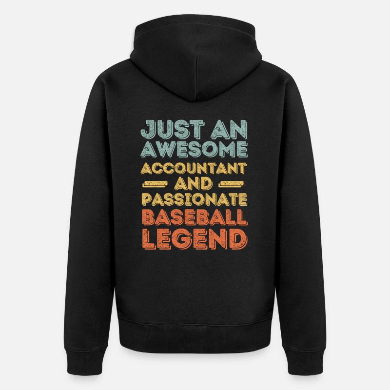 Comptable baseball rétro - Veste à capuche bio Premium Unisexe - noir