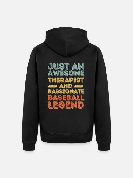 Therapist Baseball retro - Unisex Premium Organic Zip Hoodie - black