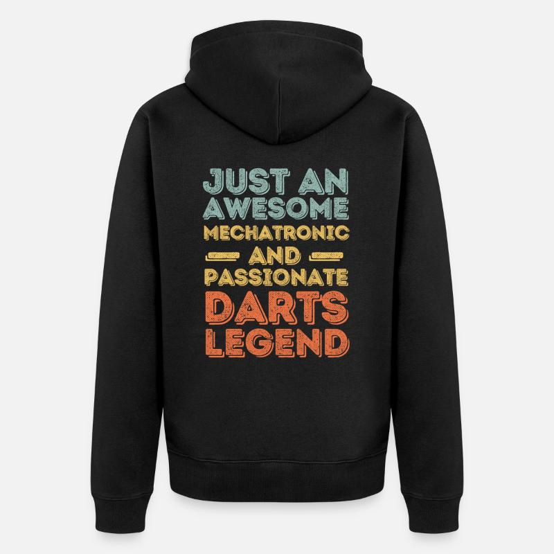 Mechatroniker Darts retro - Unisex Premium Bio Zip Hoodie - Schwarz