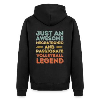 Mechatronics Volleyball retro - Unisex Premium Organic Zip Hoodie - black - Back - Nico (187cm)
