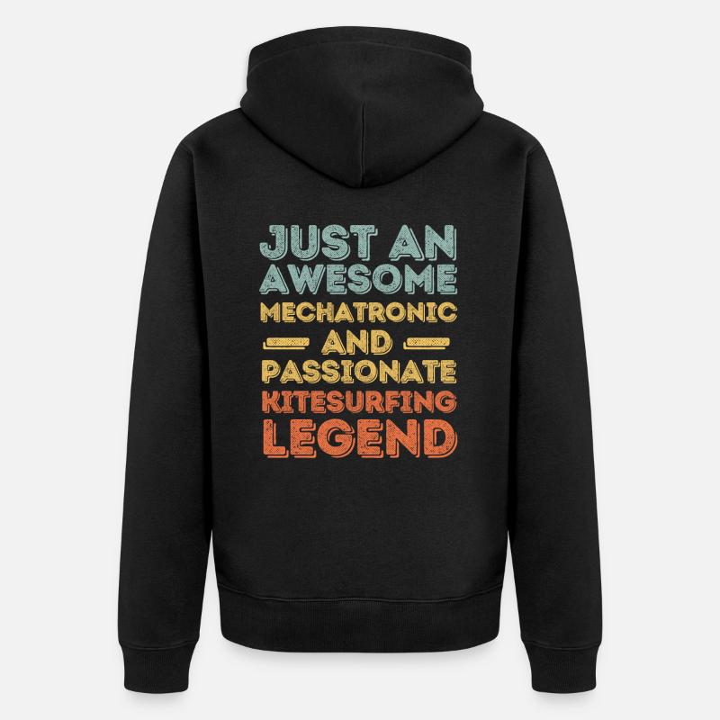 Technicien en mécatronique Kitesurf rétro - Veste à capuche bio Premium Unisexe - noir