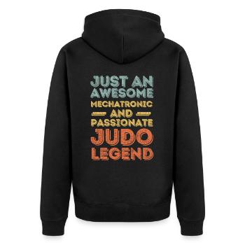 Mechatronics Technician Judo retro - Unisex Premium Organic Zip Hoodie - black - Back - Nico (187cm)