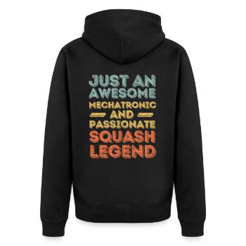 Mechatronics Squash retro - Unisex Premium Organic Zip Hoodie - black - Back - Nico (187cm)