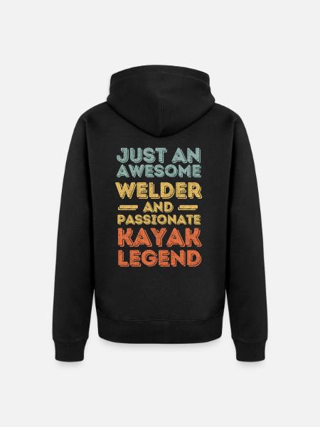 Welder Kayak retro - Unisex Premium Organic Zip Hoodie - black