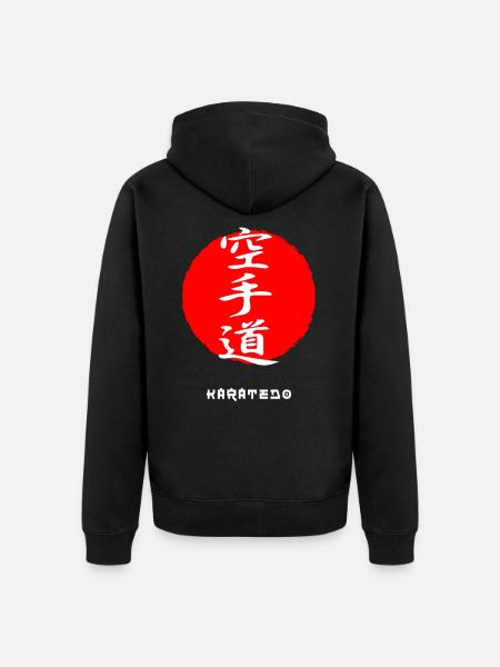 Karate martial art sport Japan Japanese kanji - Unisex Premium Organic Zip Hoodie - black