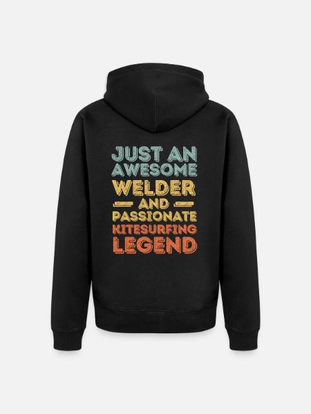 Welder Kitesurfing retro - Unisex Premium Organic Zip Hoodie - black