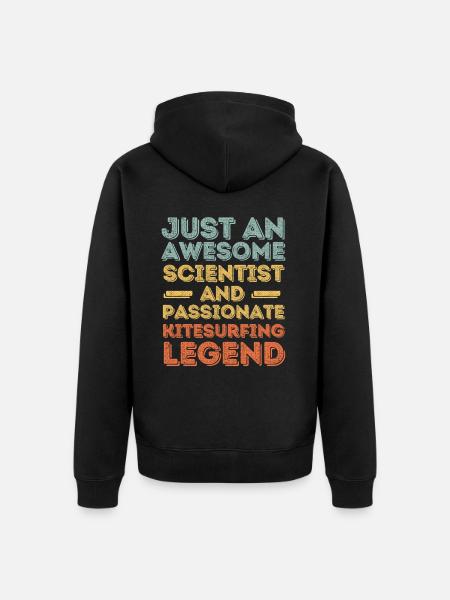Scientist Kitesurfing retro - Unisex Premium Organic Zip Hoodie - black