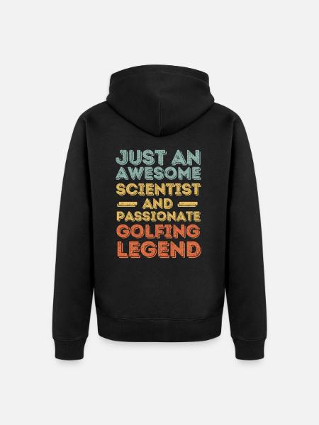 Scientist Golf retro - Unisex Premium Organic Zip Hoodie - black