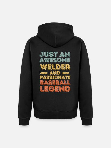 Welder baseball retro - Unisex Premium Organic Zip Hoodie - black