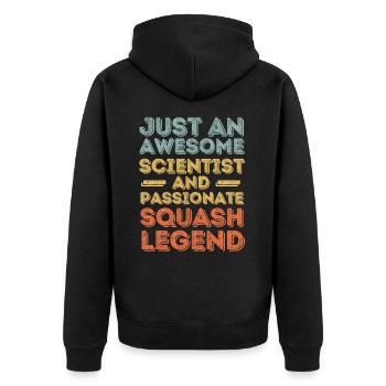 Scientist Squash retro - Unisex Premium Organic Zip Hoodie - black - Back - Nico (187cm)