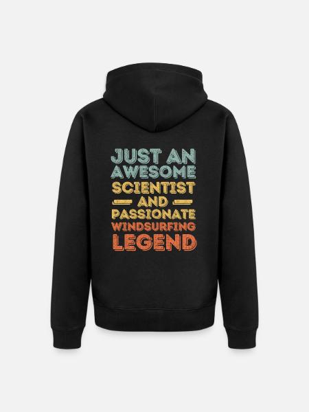 Scientist windsurfing retro - Unisex Premium Organic Zip Hoodie - black