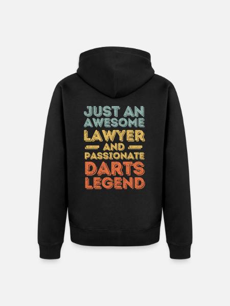 Lawyer Darts retro - Unisex Premium Organic Zip Hoodie - black