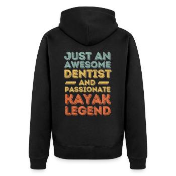 Dentist Kayak retro - Unisex Premium Organic Zip Hoodie - black - Back - Nico (187cm)