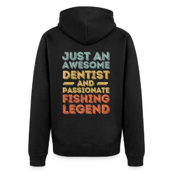 Dentiste pêche rétro - Veste à capuche bio Premium Unisexe - noir - Dos - Nico (187cm)