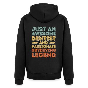 Dentiste parachutisme rétro - Veste à capuche bio Premium Unisexe - noir - Dos - Nico (187cm)