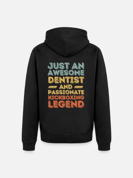 Dentist Kickboxing retro - Unisex Premium Organic Zip Hoodie - black