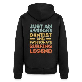 Dentiste Surf rétro - Veste à capuche bio Premium Unisexe - noir - Dos - Nico (187cm)