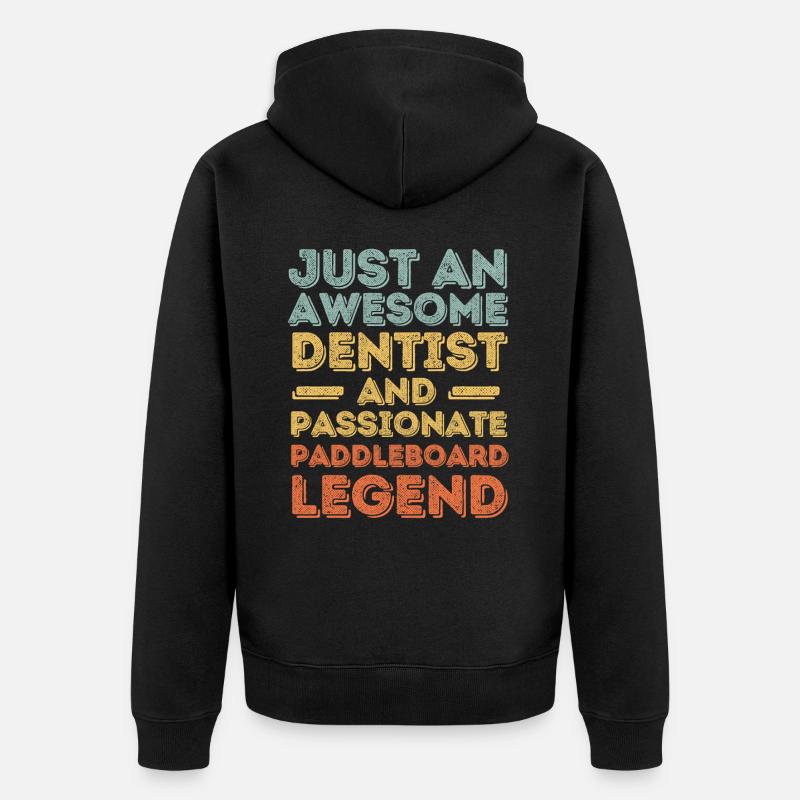 Dentiste Paddleboard rétro - Veste à capuche bio Premium Unisexe - noir