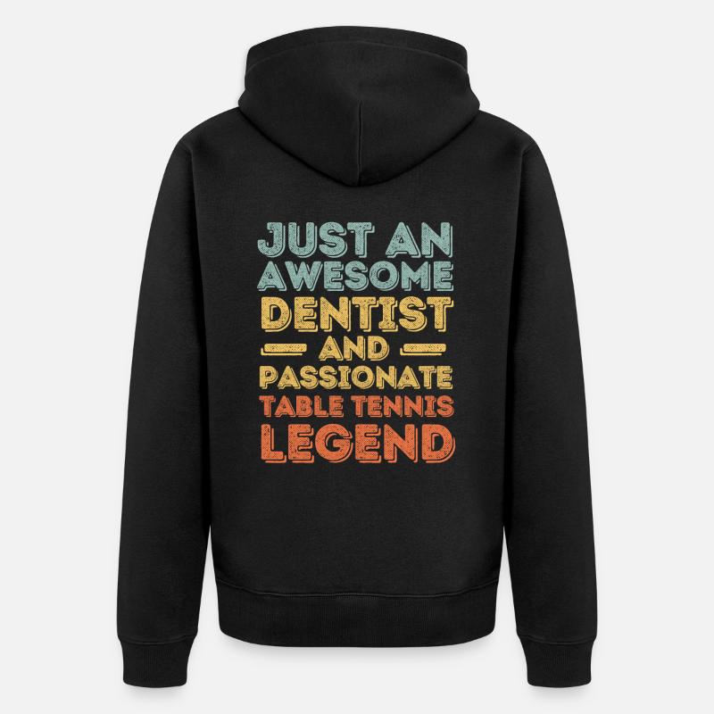 Dentiste tennis de table rétro - Veste à capuche bio Premium Unisexe - noir
