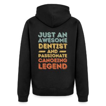 Dentist canoe retro - Unisex Premium Organic Zip Hoodie - black - Back - Nico (187cm)