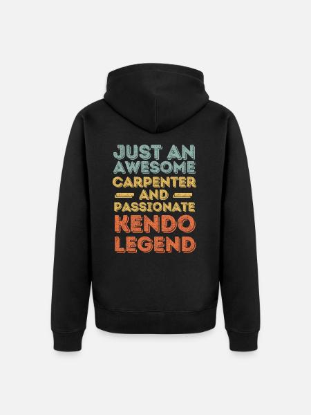 Carpenter Kendo retro - Unisex Premium Organic Zip Hoodie - black