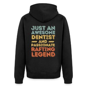 Dentist rafting retro - Unisex Premium Organic Zip Hoodie - black - Back - Nico (187cm)