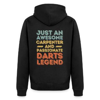 Zimmermann Darts retro - Unisex Premium Organic Zip Hoodie - black - Back - Nico (187cm)