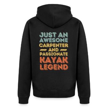 Zimmermann Kayak retro - Unisex Premium Organic Zip Hoodie - black - Back - Nico (187cm)