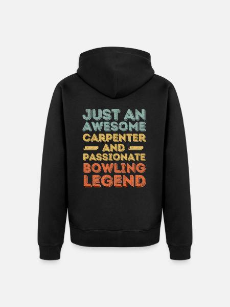 Zimmermann Bowling retro - Unisex Premium Organic Zip Hoodie - black