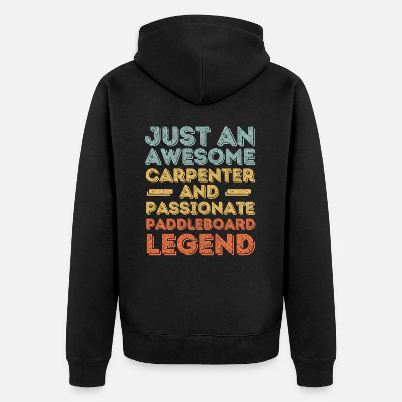 Zimmermann Paddleboard rétro - Veste à capuche bio Premium Unisexe - noir