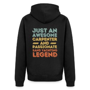 Zimmermann sand sailing retro - Unisex Premium Organic Zip Hoodie - black - Back - Nico (187cm)