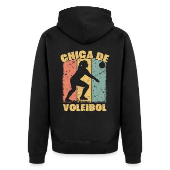 Women Volleyball retro - Unisex Premium Organic Zip Hoodie - black - Back - Nico (187cm)