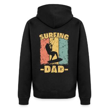 Kitesurf papa rétro - Veste à capuche bio Premium Unisexe - noir - Dos - Nico (187cm)