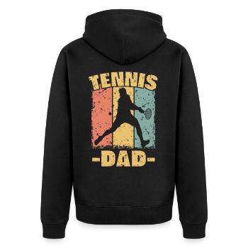 Papa de tennis rétro - Veste à capuche bio Premium Unisexe - noir - Dos - Nico (187cm)