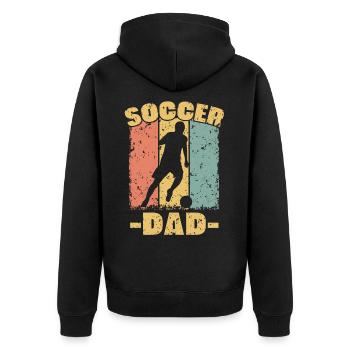 Soccer dad retro - Unisex Premium Organic Zip Hoodie - black - Back - Nico (187cm)